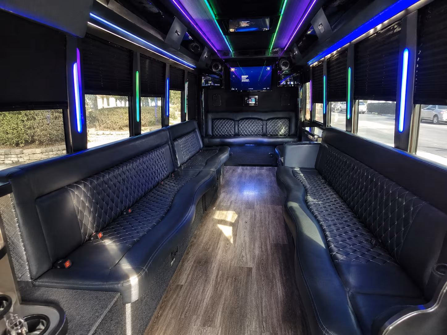 west hartford 15 passenger party bus interior