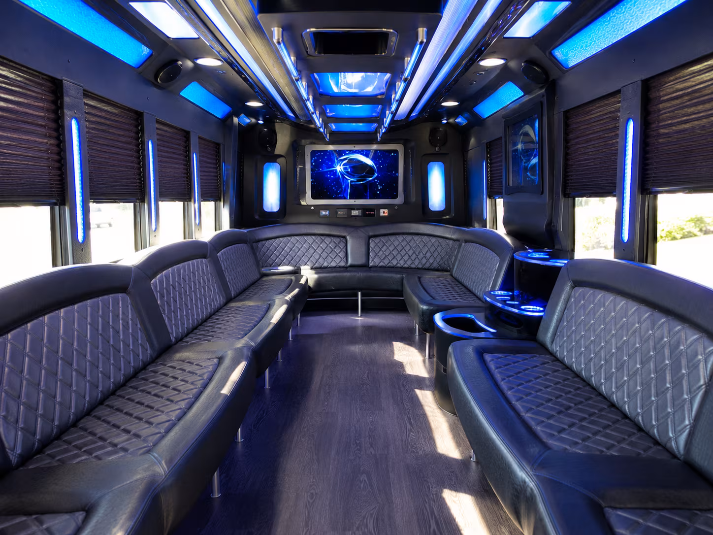 west hartford 28 passenger party bus inside