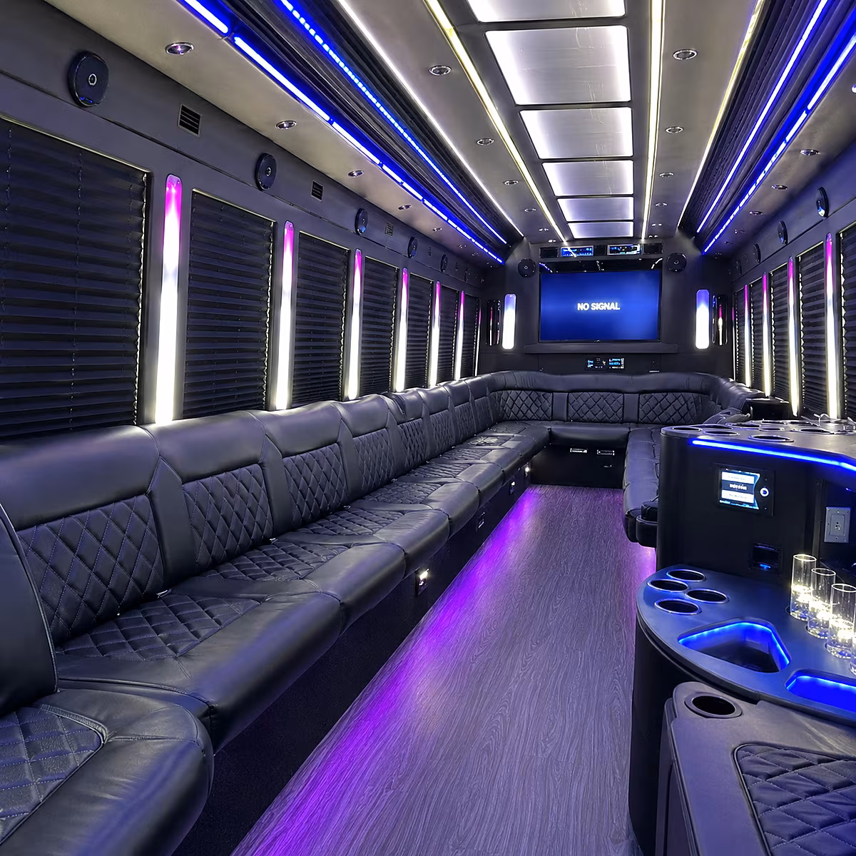 west hartford 30 passenger party bus inside