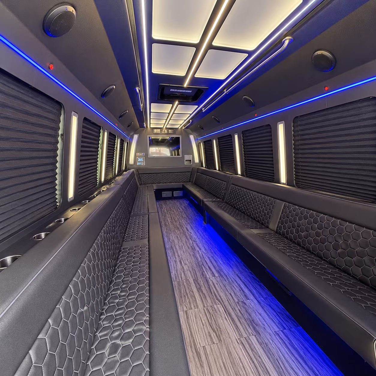 west hartford 30 passenger party bus interior