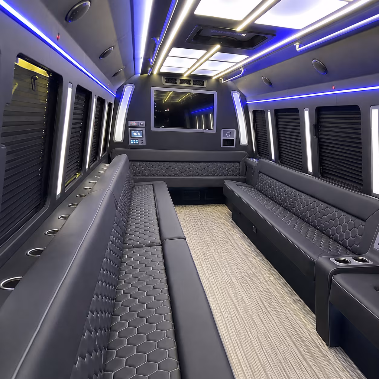 west hartford 40 passenger party bus inside