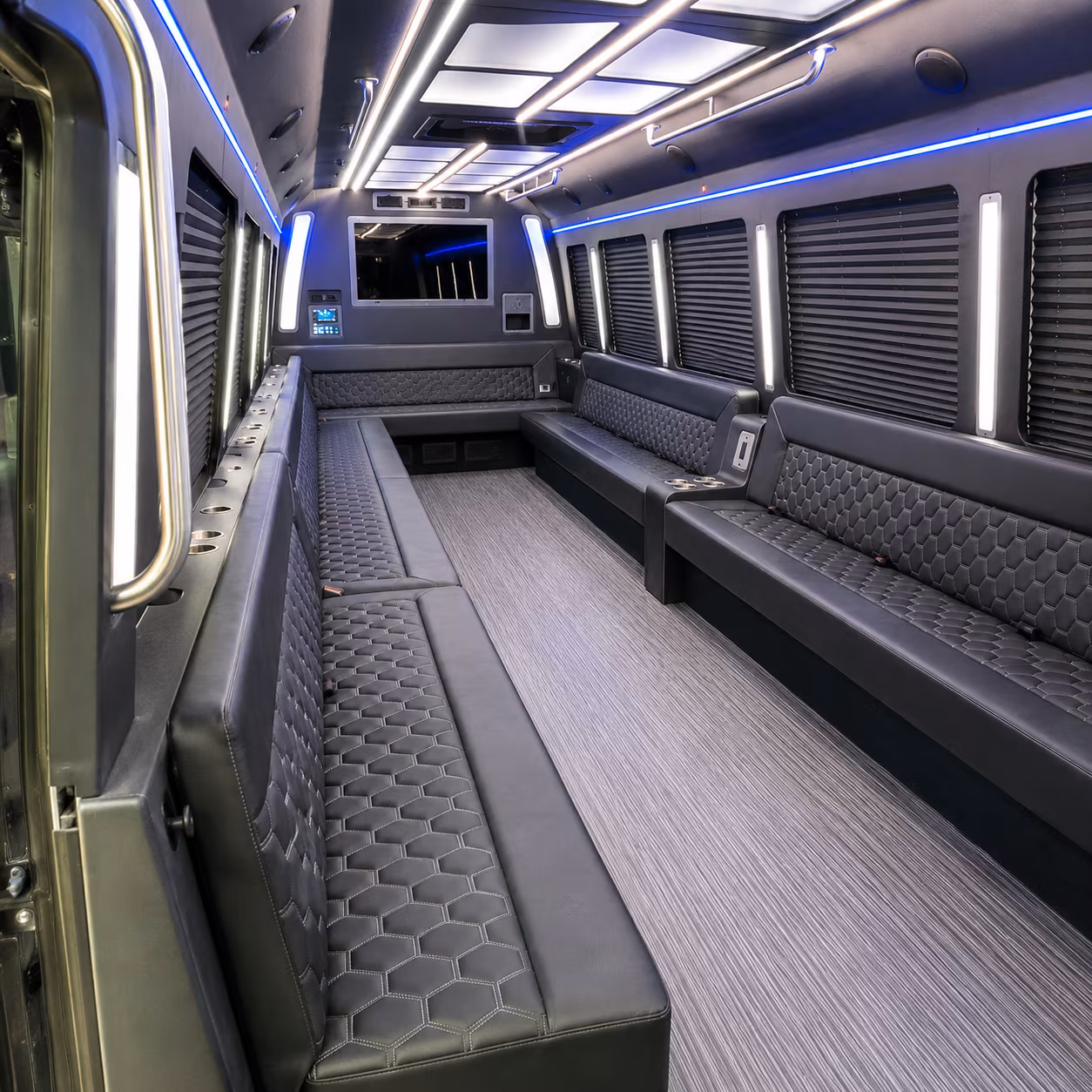west hartford 40 passenger party bus interior