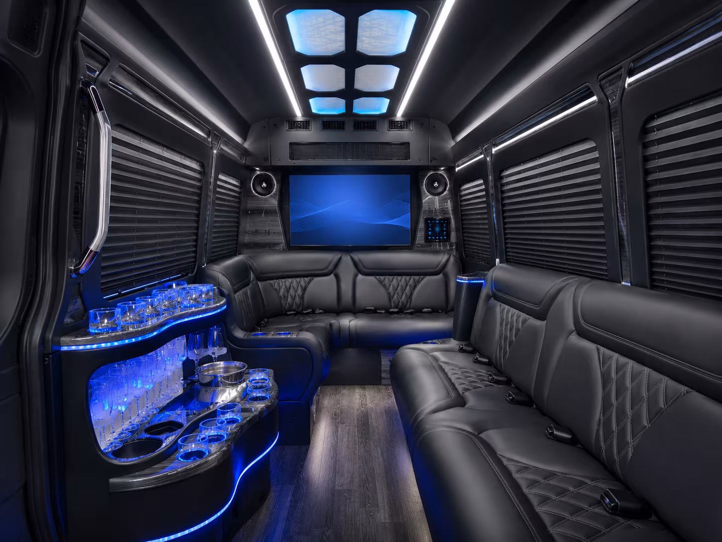 west hartford 50 passenger party bus inside