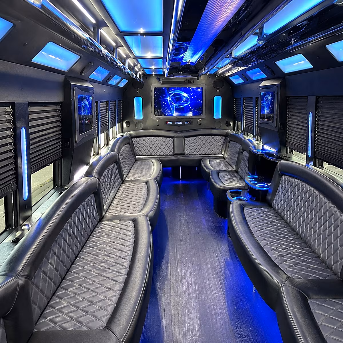 west hartford 50 passenger party bus interior